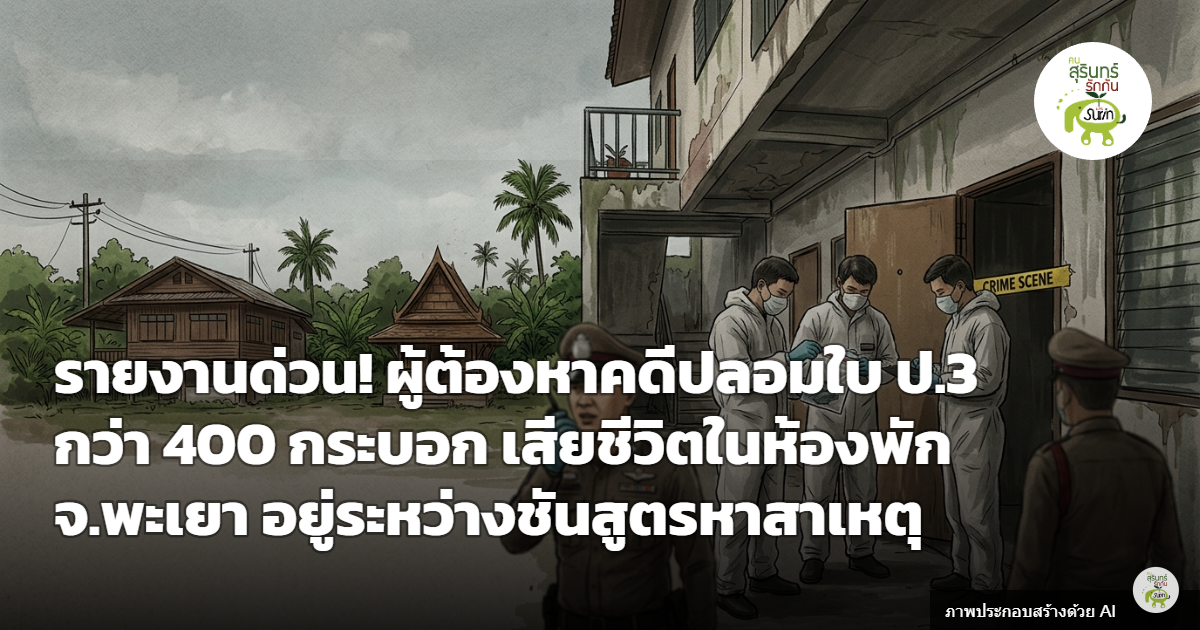 ด่วน! ผู้ต้องหาคดีปลอมใบอนุญาต ป.3 กว่า 400 กระบอก เสียชีวิตในห้องพัก จ.พะเยา ระหว่างรอชันสูตร