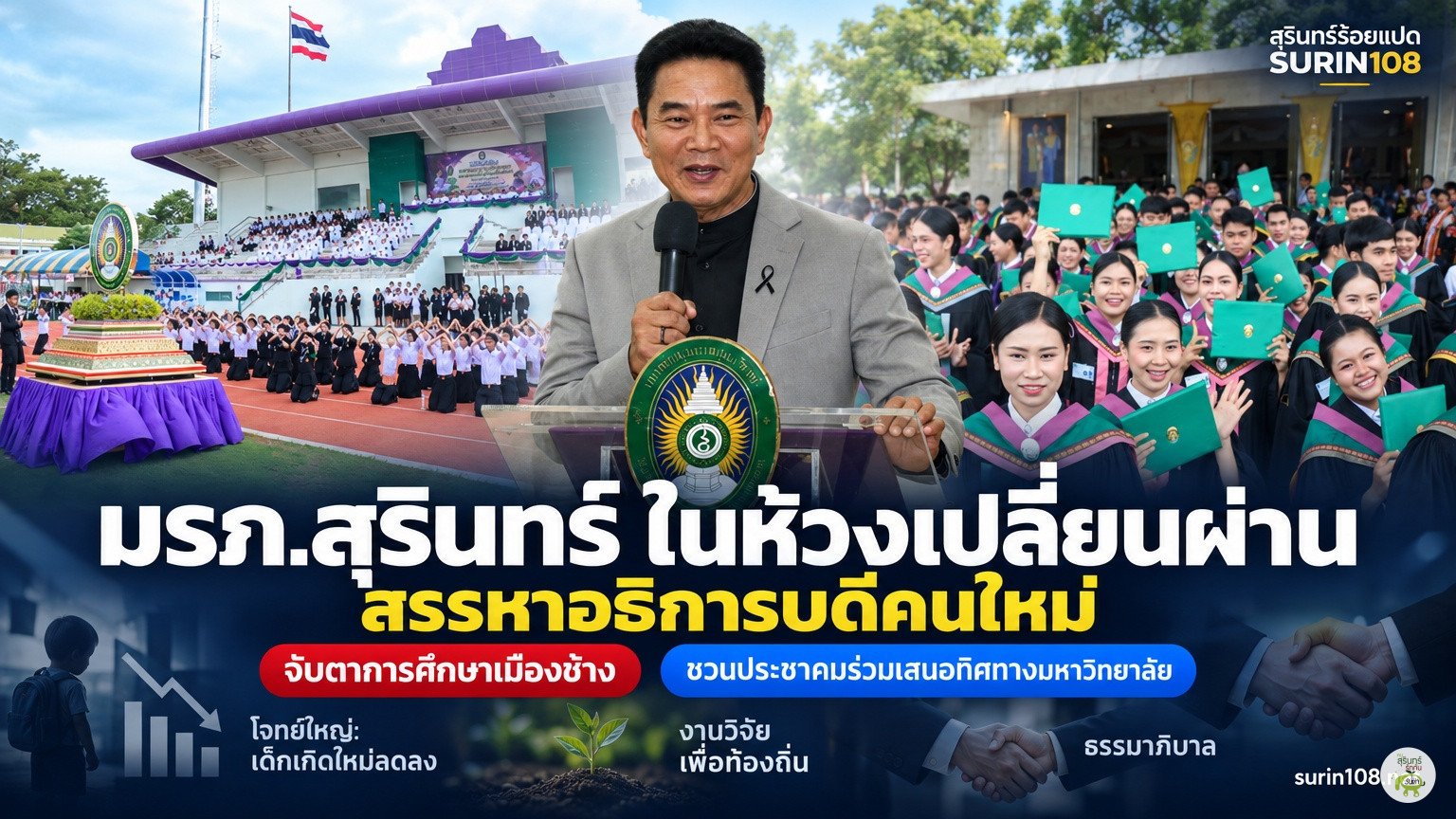 ปกเว็บ: มรภ.สุรินทร์ ในห้วงเปลี่ยนผ่าน สรรหาอธิการบดีคนใหม่