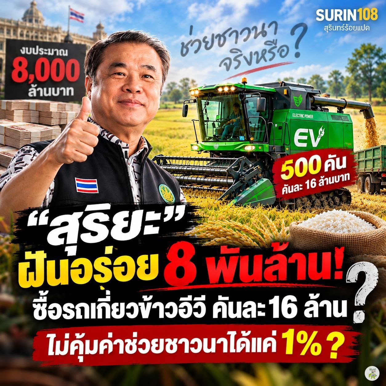 āļāļēāļĢāđāļāļāđāļēāļ§ Surin108 āļ§āļīāđāļāļĢāļēāļ°āļŦāđāļĢāļāđāļāļĩāđāļĒāļ§āļāđāļēāļ§ EV